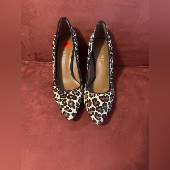 Nine West Horsehair Leopard Print Wedges - Picture 1 of 6